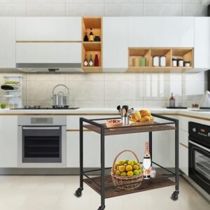 Urban Decor The Home, Serving Cart Microwave Stand Kitchen Cart with Wheels, Beverage Cart with Storage Shelves - Image 1