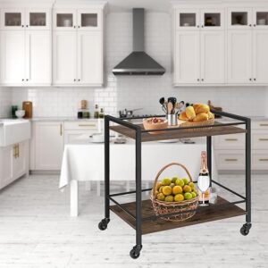 Urban Decor The Home, Serving Cart Microwave Stand Kitchen Cart with Wheels, Beverage Cart with Storage Shelves - Image 4