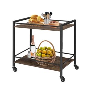 Urban Decor The Home, Serving Cart Microwave Stand Kitchen Cart with Wheels, Beverage Cart with Storage Shelves - Image 5