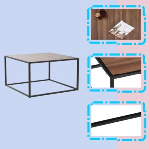 Urban Decor Coffee Table Wood Mid Century Modern for Small Spaces Simple Square Low Center Table for Living Room Home Office - Image 6
