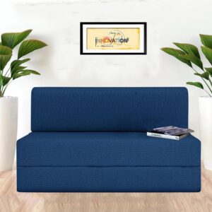 Urban Decor Folding Sofa Cum Bed - Perfect for Guests - Jute Fabric Washable Cover | - Image 1