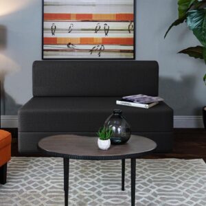 Urban Decor Sofa Cum Bed for Home-Jute Fabric with Cushion - Image 1