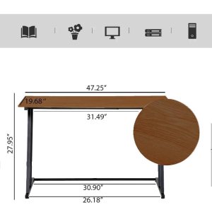 Urban Decor Z-Shaped Engineered Wood Computer Desk | Stylish Workstation for Home & Office | Writing, Drafting & Study Table with Sturdy Design - Image 4