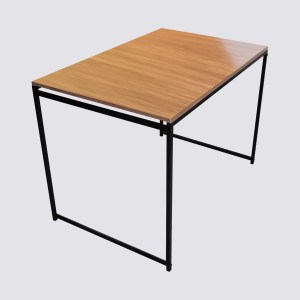 Urban Decor Solid Wood 4-Seater Dining Set | Iron Frame Wooden Top Dining Table with Four Chairs - Image 4