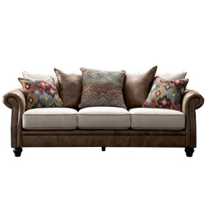 Urban Decor Brown-Color Modern Sofa 3+2 Seater Sofa Set for Living Room/Wooden 3+2 Seater Sofa Set for Home/Office - Image 3