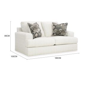 Urban Decor Cream-Color Modern Sofa 3+2 Seater Sofa Set for Living Room/Wooden 3+2 Seater Sofa Set for Home/Office - Image 3