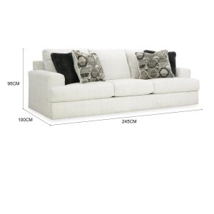 Urban Decor Cream-Color Modern Sofa 3+2 Seater Sofa Set for Living Room/Wooden 3+2 Seater Sofa Set for Home/Office - Image 9