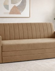 Urban Decor 3-Seater Convertible Sofa Cum Bed with Armrest | Foldable 3-in-1 Fabric Couch for Living Room, Bedroom & Office