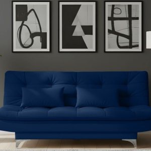 Urban Decor 3 Seater Sofa Cum Bed with Velvet Fabric & 2 Cushions | Convertible Sleeper Sofa for Home, Living Room, Office & Guest Use - Image 1