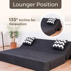 Urban Decor Foldable Sofa Cum Bed | 3 Seater Convertible Sofa with 2 Cushions - Image 5