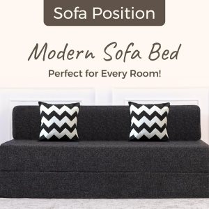 Urban Decor Foldable Sofa Cum Bed | 3 Seater Convertible Sofa with 2 Cushions - Image 3