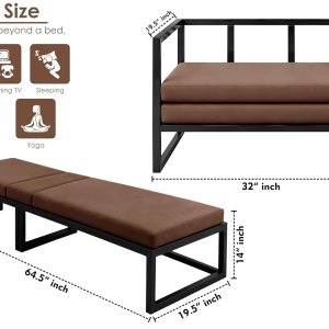 Urban Decor Modern Metal Chaise Lounge Chair with Adjustable Backrest & Cushion | Iron Frame Recliner for Living Room & Bedroom - Image 3