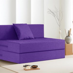 Urban Decor Foldable 3x6 Feet Sofa Bed | Single Seater Jute Fabric